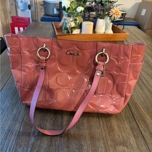 Coach Glossy Pink Tote Bag